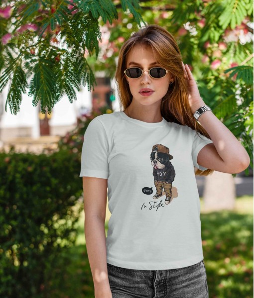Дамска тениска с щампа Арт Street fashion dog